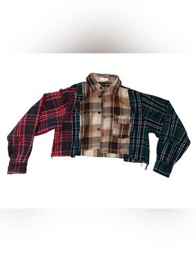 BETTER BR CROP TOP COLOR BLOCK SIZE SMALL NWOT grunge shacket